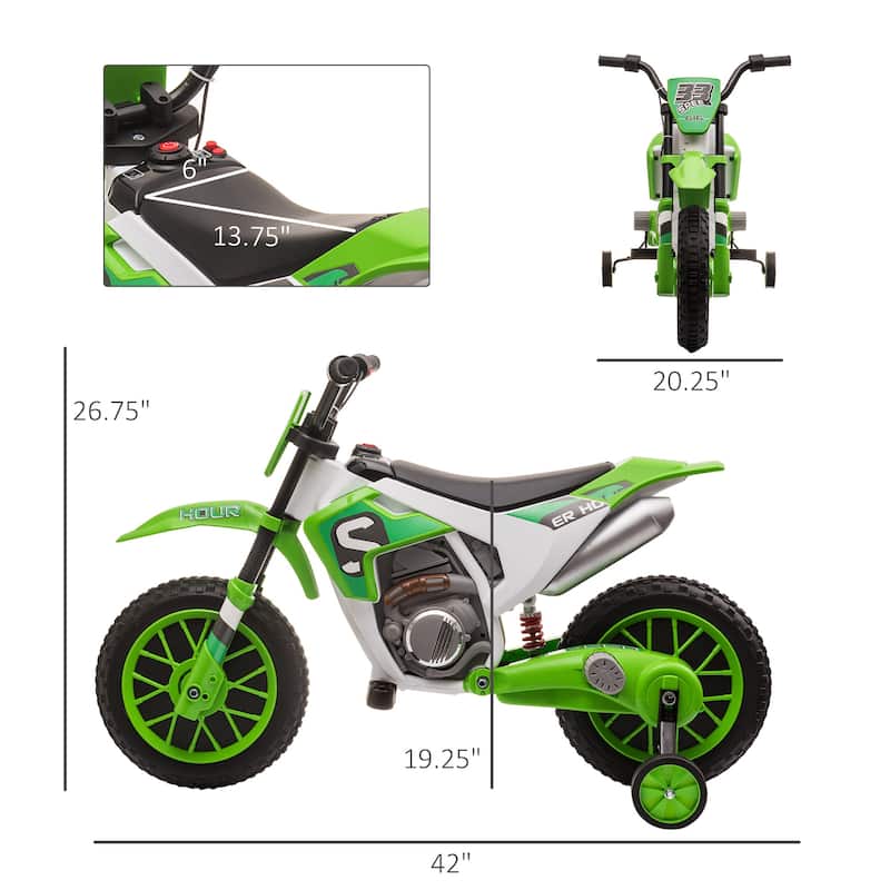 12V Kids Electric Bike with Rear Wheel Drive, Exclusive Kids Car with Training Wheels, Practical Electric Motorcycle