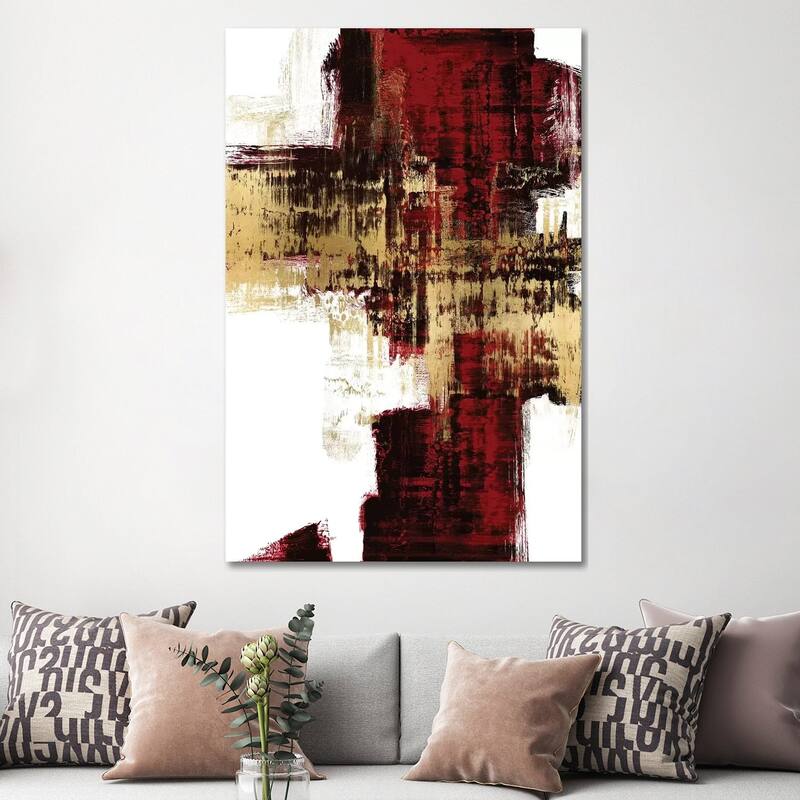 iCanvas "Kinetic Gold on Red I" by Alex Wise Canvas Print