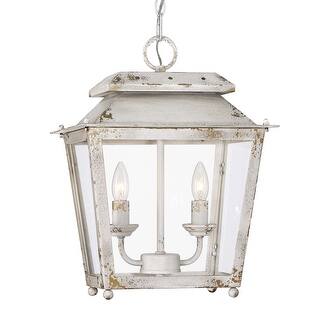 Golden Lighting Abingdon 2-light Pendant in Antique Ivory - Gold
