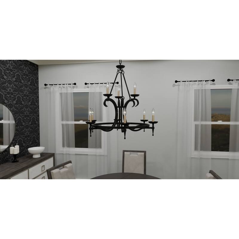 Octavia 9-Light Earth Black Chandelier