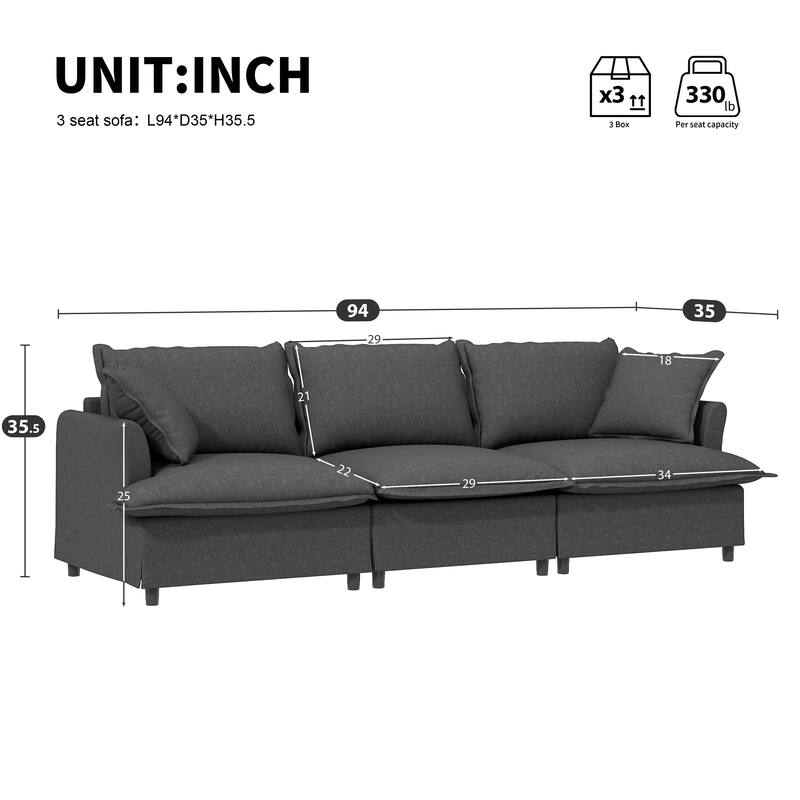 Oversized Single Sleeper Armchair,Chenille Lazy Chaise Lounge wOttoman