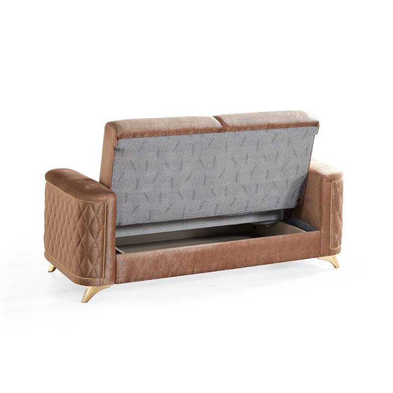 Luna Contemporary Style 2PC/3PC Livingroom Set Made with Wood & Velvet Fabric