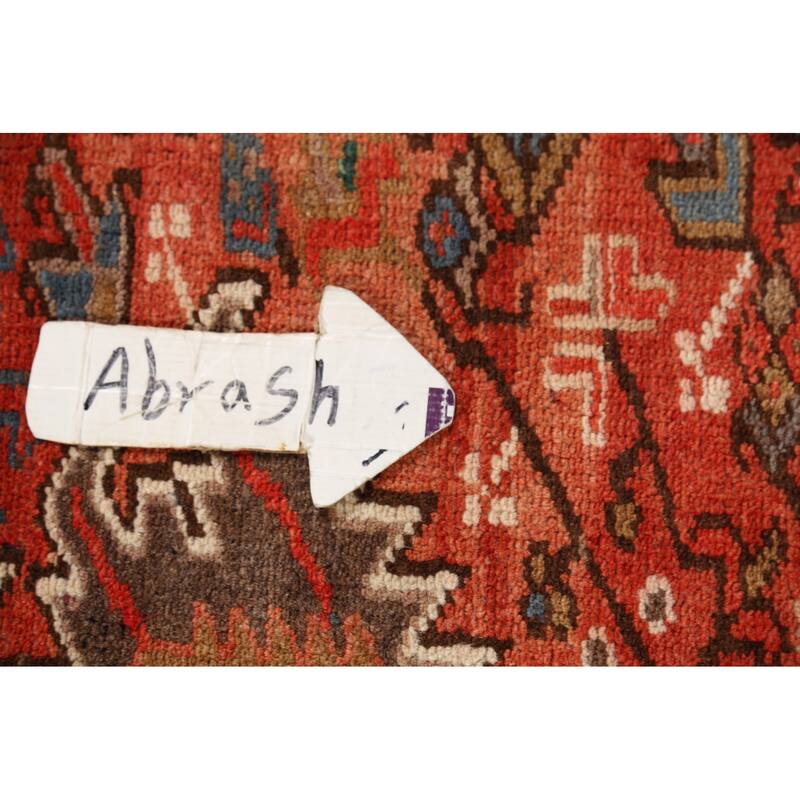 Geometric Heriz Persian Vintage Area Rug Hand-Knotted Wool Carpet - 8'3"x 10'10"