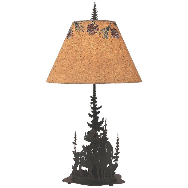 Rustic Iron Nature Scene with Pine Tree Forest