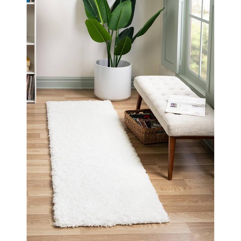 Shag Zester Collection Area Rug - Snow White - 2'2"x6'7"