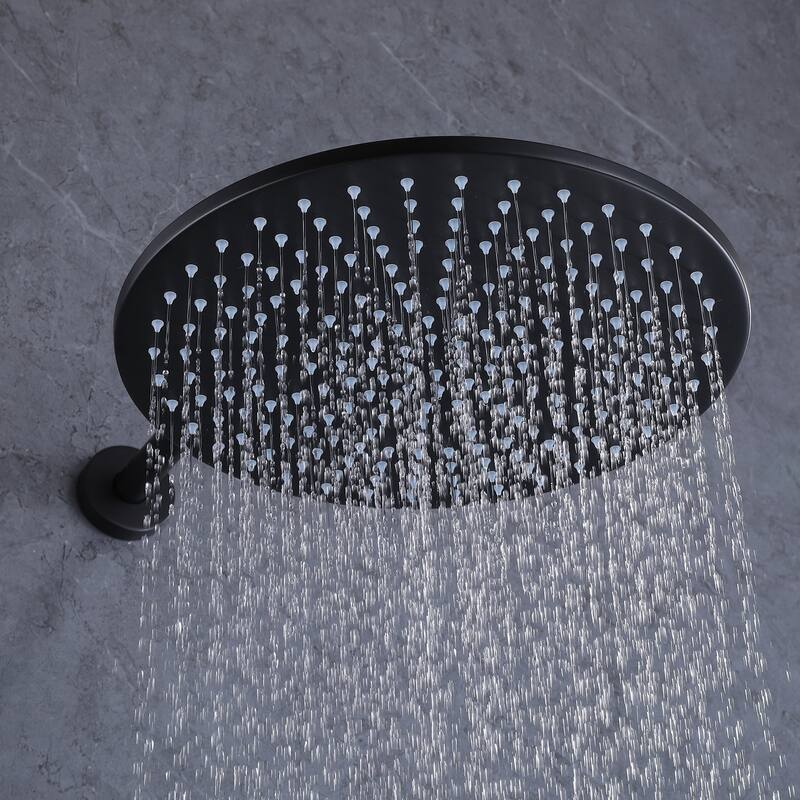 Rbrohant 11" Rainfall Shower Faucet System Massage Jet w/ Mixer Valve