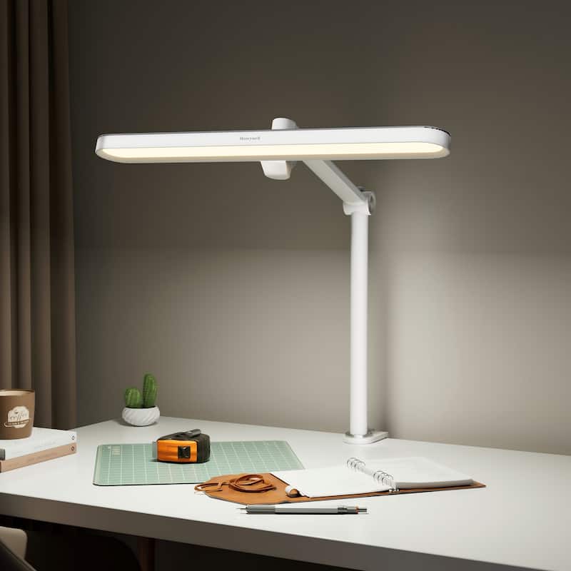 Honeywell Clamp Eye Caring LED Desk Lamp 1300LM, 4000K Stepless Dimming,Full Metal Desk Lamps for Home Office Work Study