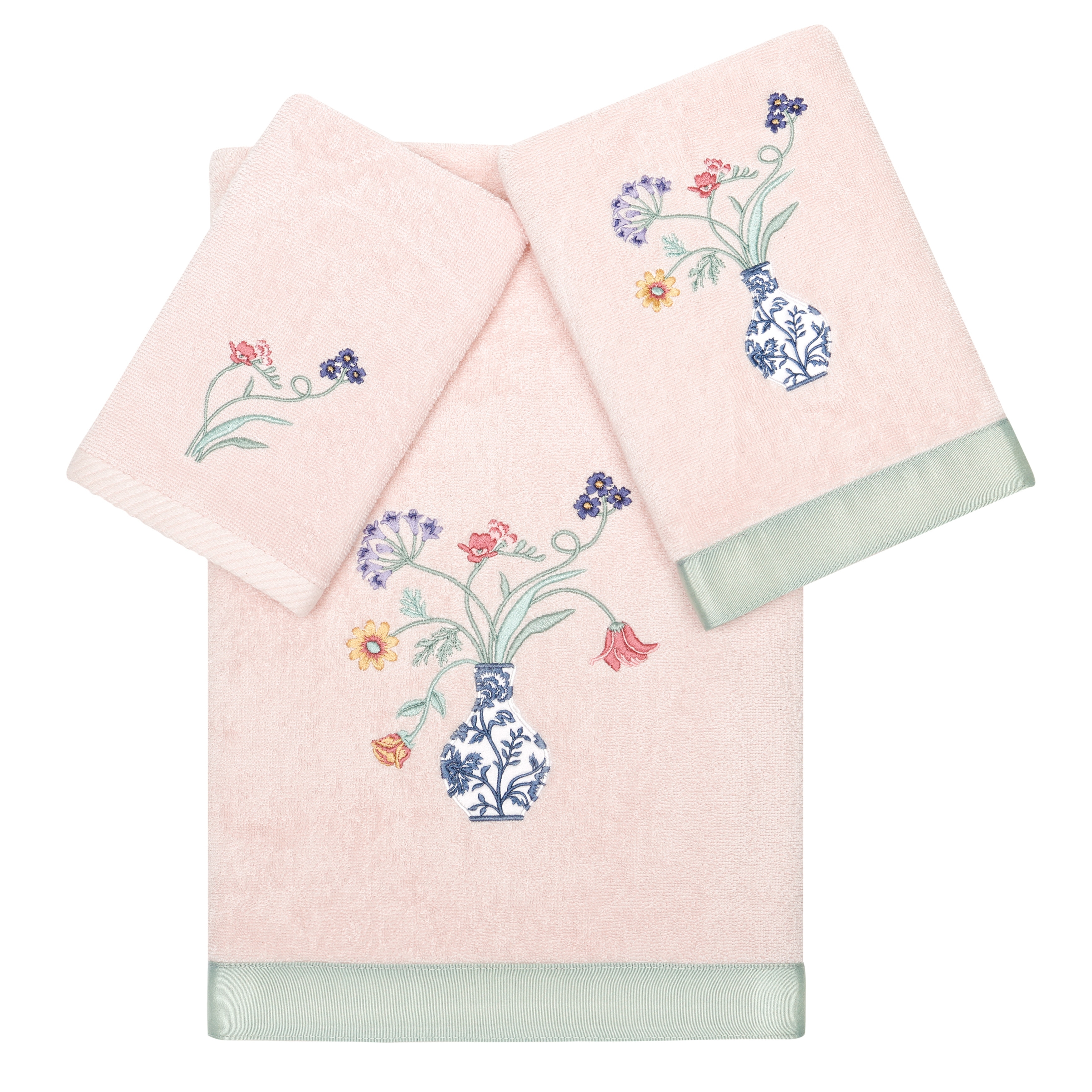Authentic Hotel and Spa 100% Turkish Cotton Stella 3PC Embellished Towel Set