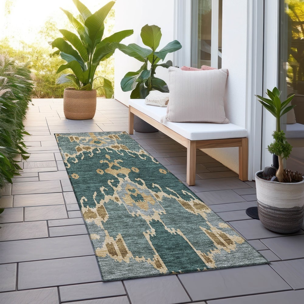 Machine Washable Indoor/ Outdoor Chantille Boho Global Rug