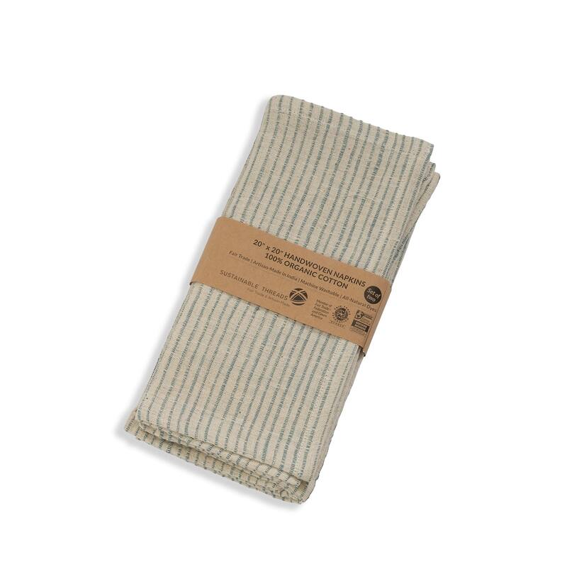 ON TRACK Napkins - Handmade Organic Cotton, Fair Trade, Eco-Dyed
