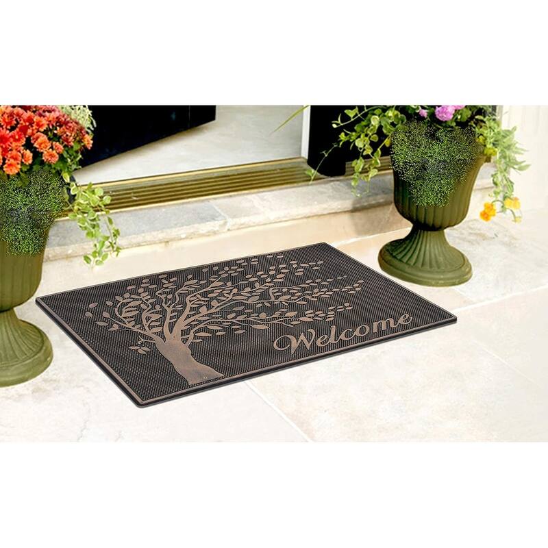 A1HC Rubber Pin 18” X 30” for Outdoor Entrance, Fun Designed Floor, Welcome Mats for Front Door Indoor Non-Slip Backing