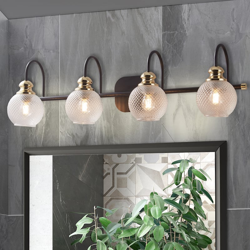 ExBrite 3/4-lights Bathroom Dimmable Gold Vanity Lights Modern Wall Sconce Lighting