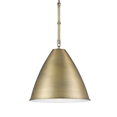 12 Inch Small Cone Pendant Antique Brass