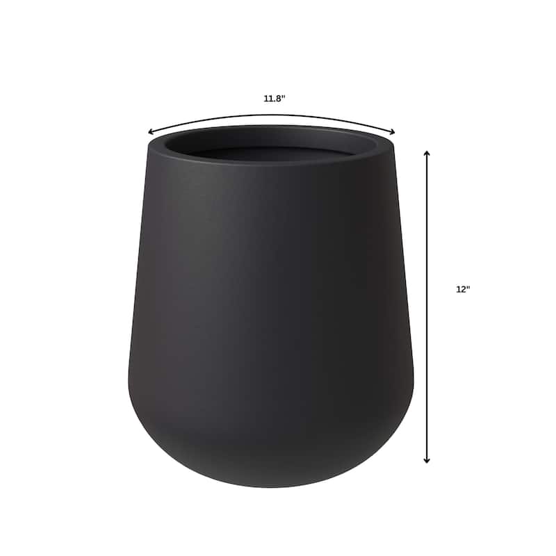Orchid 4-Piece Round Modern Fiberstone and MgO Clay Decorative Planter Pot Set for Living Room Office Home Patio Porch Decor