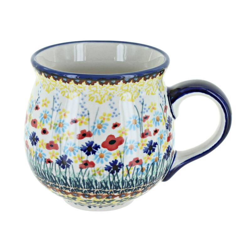 Blue Rose Polish Pottery K090 Manufaktura Bubble Mug - Prairie Garden