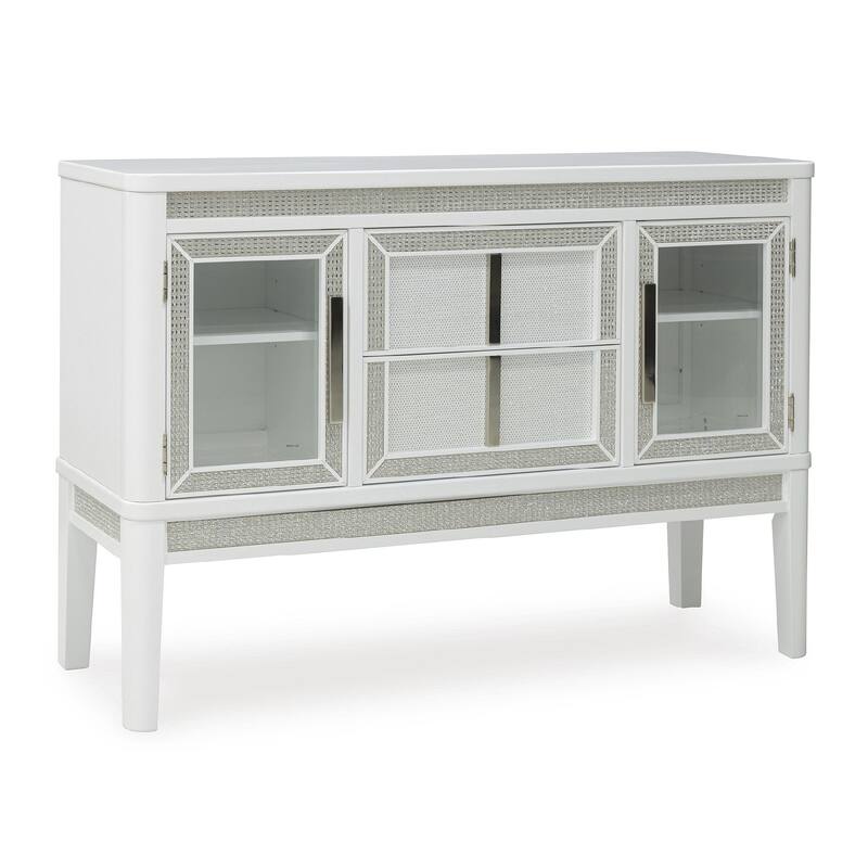 Signature Design by Ashley Chalanna White Dining Server - 56.25" W x 18.13" D x 38.5" H