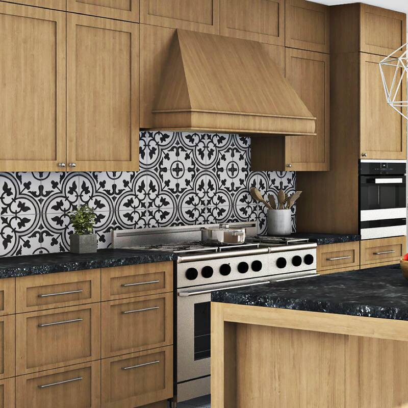 Merola Tile Arte Grey Encaustic 9.75" x 9.75" Porcelain Floor and Wall Tile