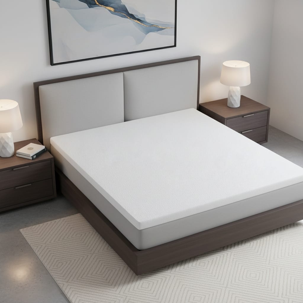 2" White Gel Memory Foam California King Mattress Topper