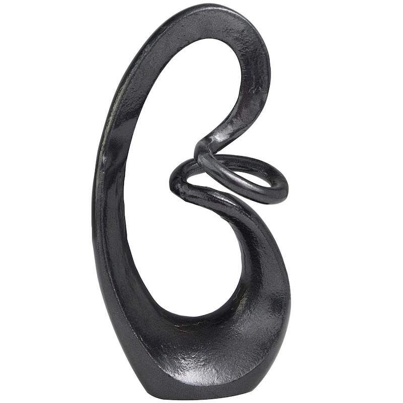Classy Aluminum Metal Swirl Abstract Sculpture - Dark Gray or Gold