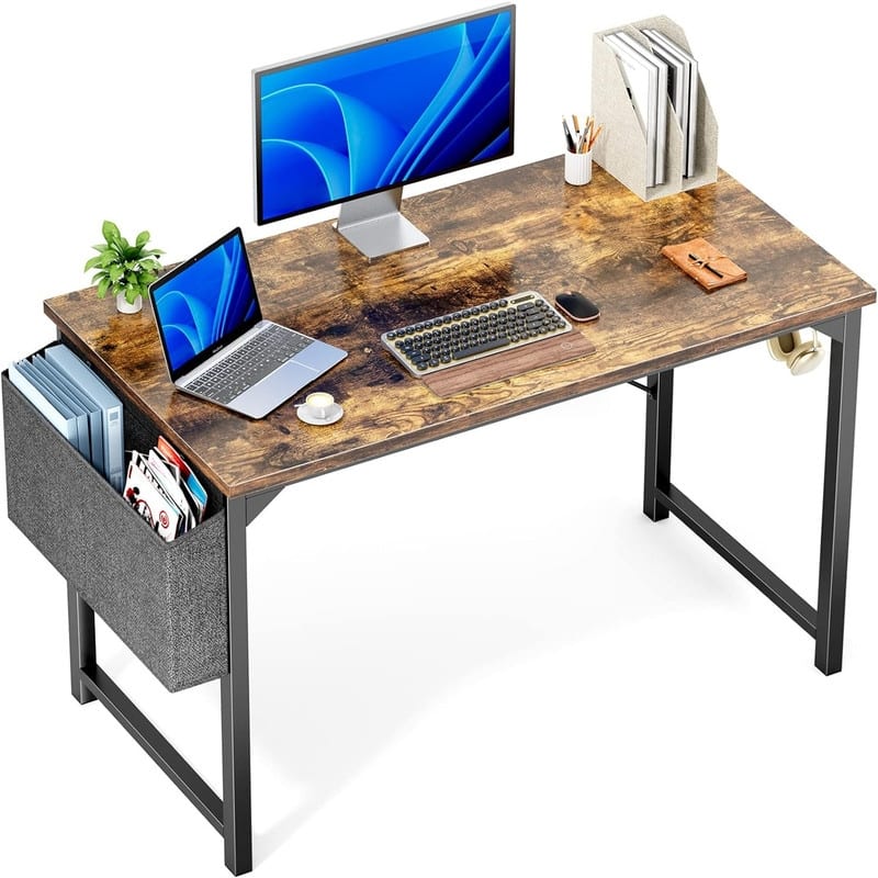 Computer Desk - 19.69"D x 48"W x 29.8"H - Rustic Brown