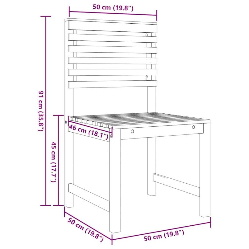 vidaXL Garden Bench Set Brown solid acacia wood - 20 x 35 x 30