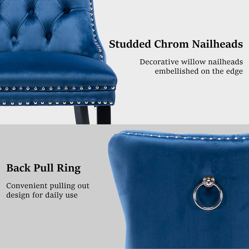 Modern Tufted Velvet Side Dining Chairs (Set of 4)