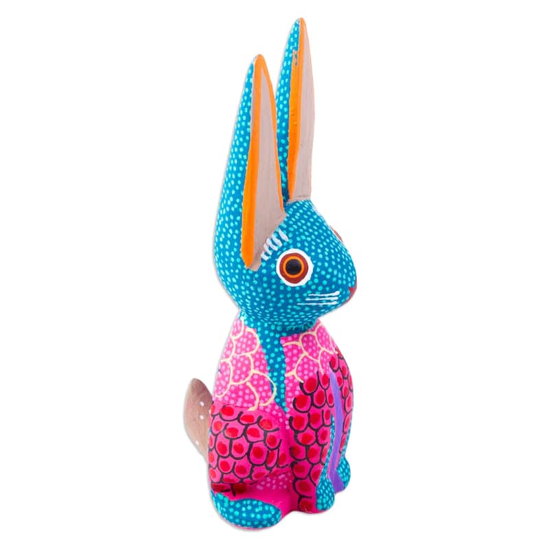 Novica Handmade Oaxacan Bunny Wood Alebrije Figurine