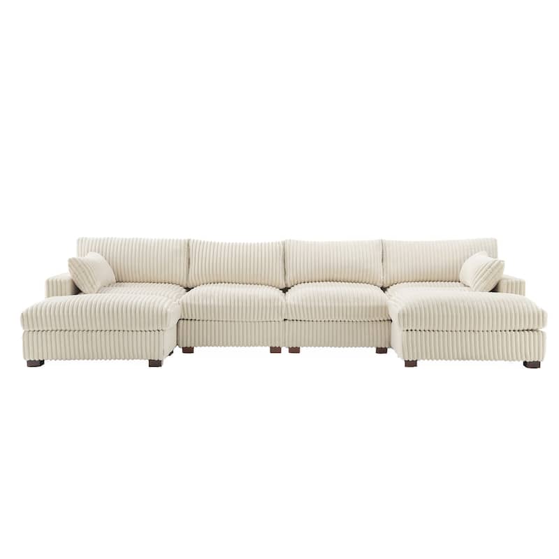 Oversized U-shaped Plush Modular Sectional Sofa Set