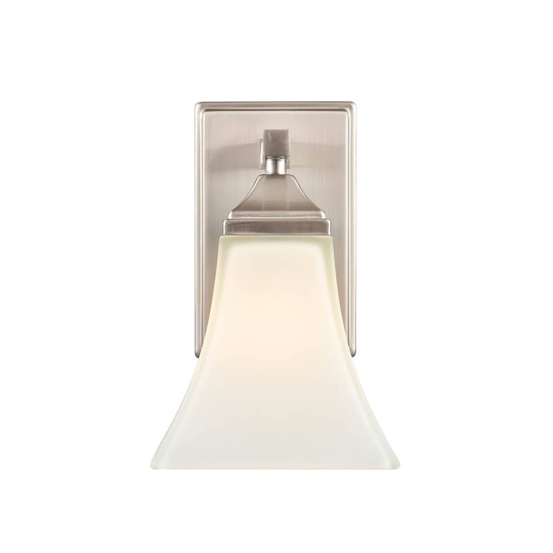 Millennium Lighting Metal 1 Light Wall Sconce with Etched White Glass - Brushed Nickel