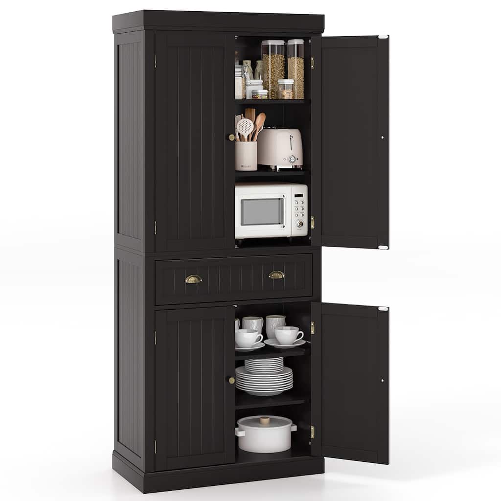 Gymax 72'' Kitchen Pantry Storage Cabinet Tall Freestanding Cupboard - See Details