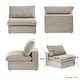 preview thumbnail 24 of 66, Large Down Filled Corner Sectional Sofa Couch with Ottoman for Living Room Set Linen Cloud Sectional Couches