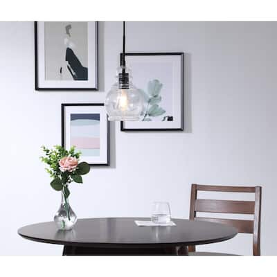 Adelee 6.25-Inch 1-Light Clear Seeded Glass Pendant
