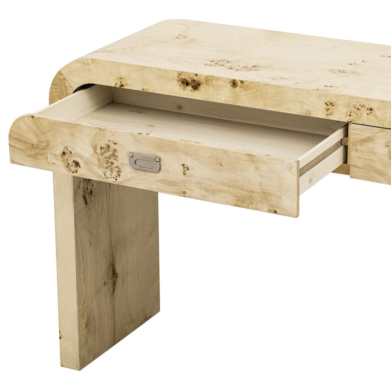 Modern Entryway Table with Burl Wood Veneer,Suitable for Entryway, Hallway, Living Room, Foyer, Corridor