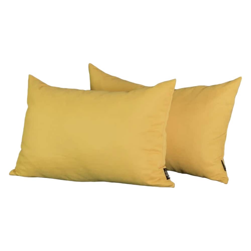 HomeRoots Set of Two 12" X 20" Yellow Throw Pillow Covers