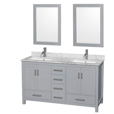 Wyndham Collection WCS141460DUNSM24 Sheffield 60" Free Standing Double
