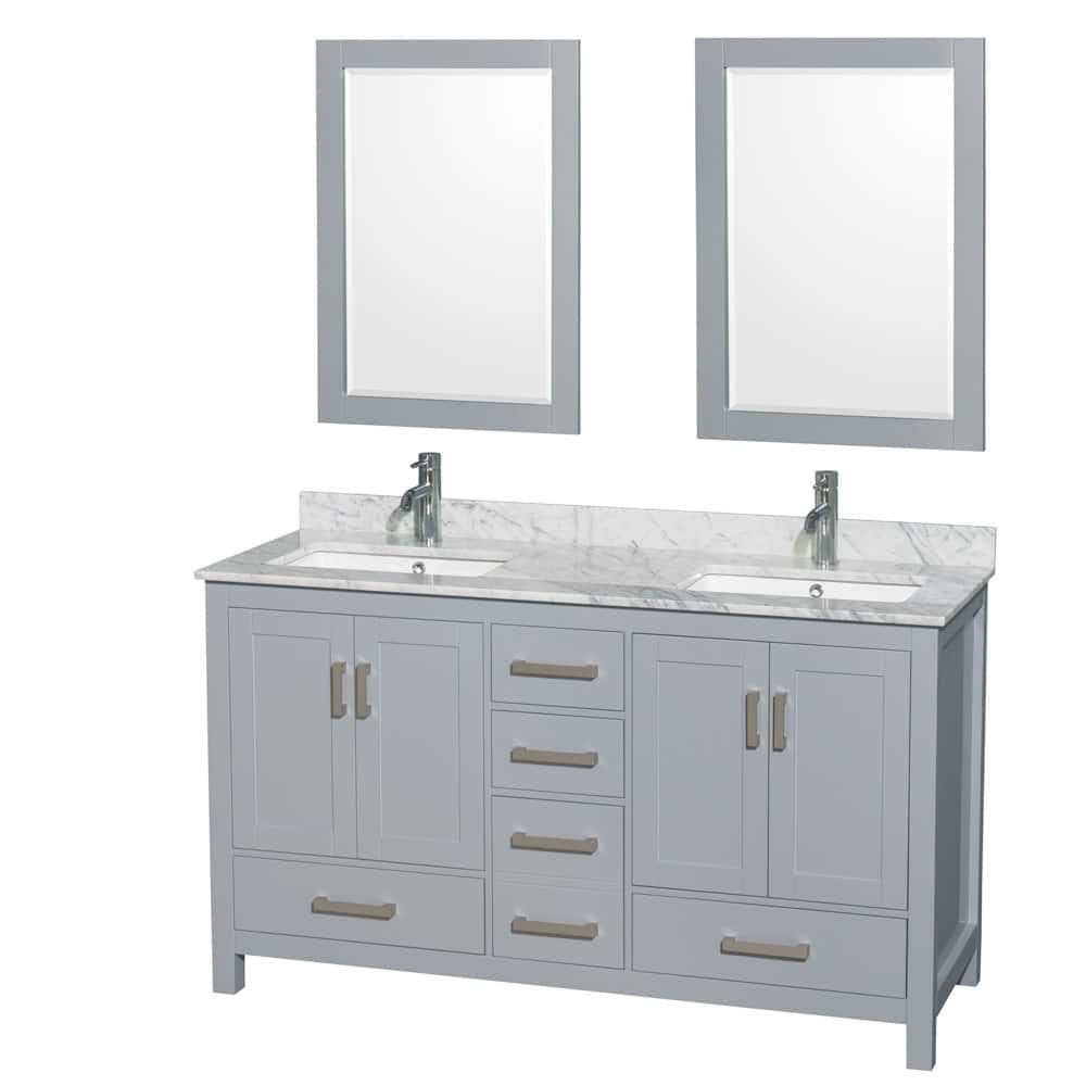 Wyndham Collection WCS141460DUNSM24 Sheffield 60" Free Standing Double