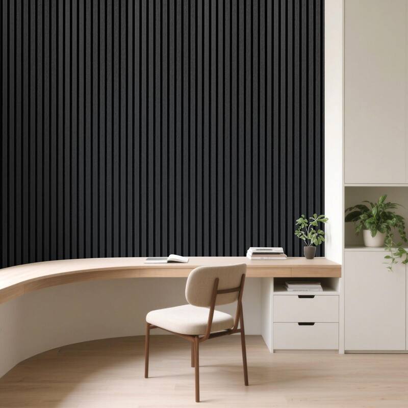 Art3d Flex Acoustic 3D Wall Panel 95.3"x23.8" Black Wood