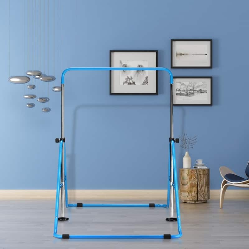 Zenova Gymnastics Bars Kids Kip Junior Training Bars for Home, Folding Horizontal Bars with 5 Adjustable Height