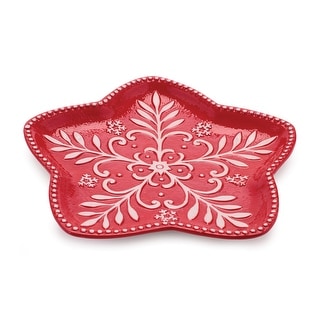 Ceramic Snowflake Plate (Set of 4) - Bed Bath & Beyond - 44088322