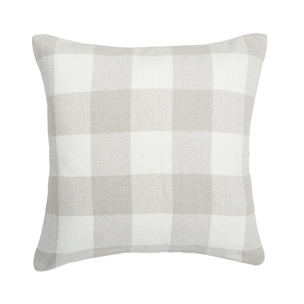 Franklin Pebble Gingham Check Woven Throw Pillow, 18" x 18"