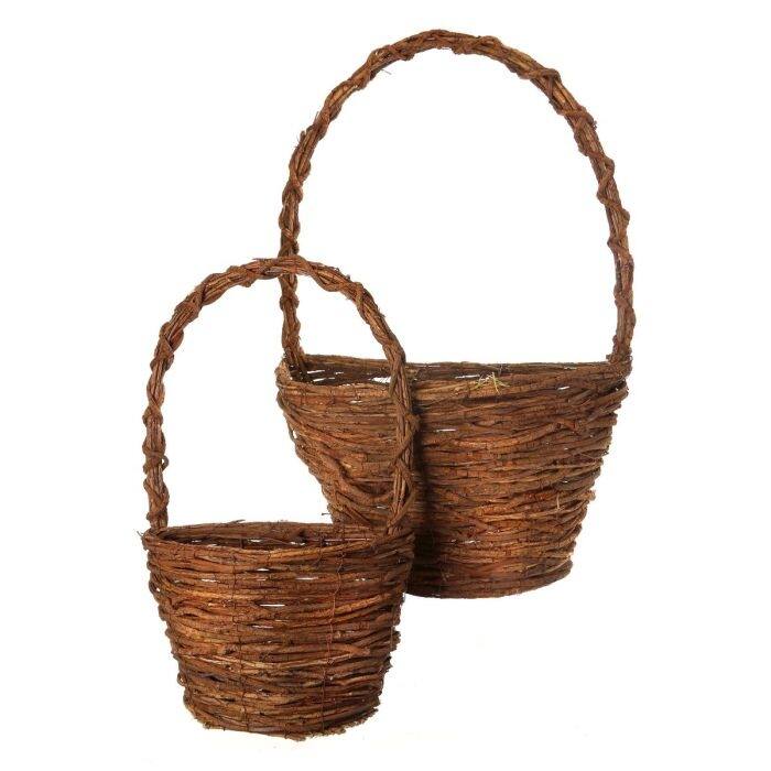 18-24" Grapevine Wall Basket Set of 2