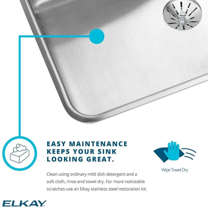 Elkay Lustertone 30-3/4" Undermount Double Basin Stainless Steel
