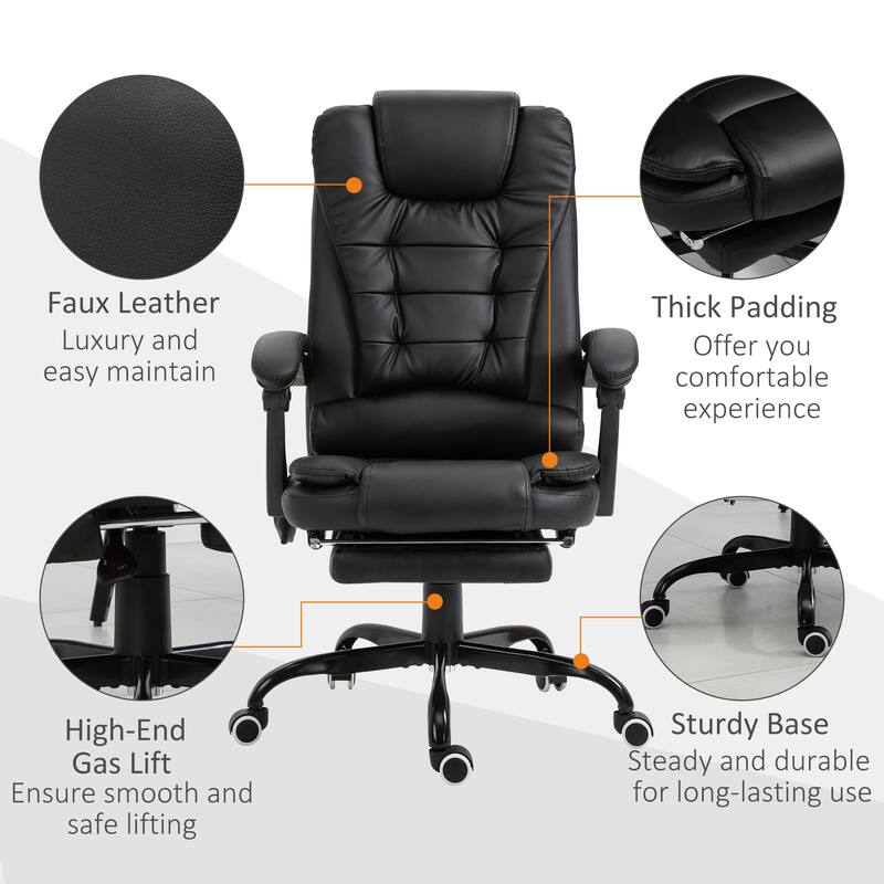 Adjustable Massage Office Massage Chair with Recline Footrest High Back Support and Remote Control