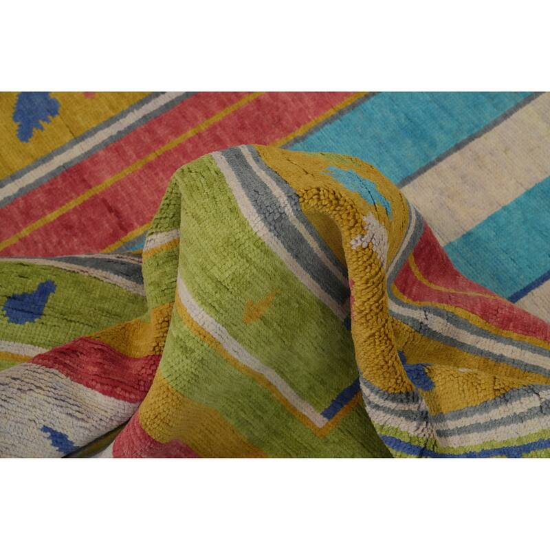 Vegetable Dye Wool Gabbeh Turkish Area Rug Handmade Wool Carpet - 8' 9'' X 6' 0''