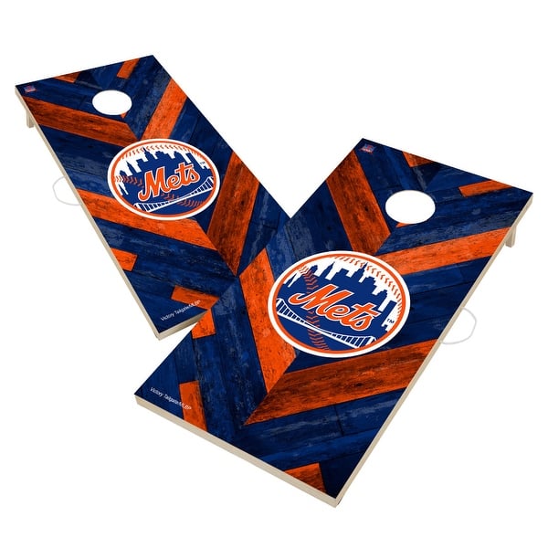 slide 2 of 5, New York Mets MLB Cornhole Board Set Include Carrying Case