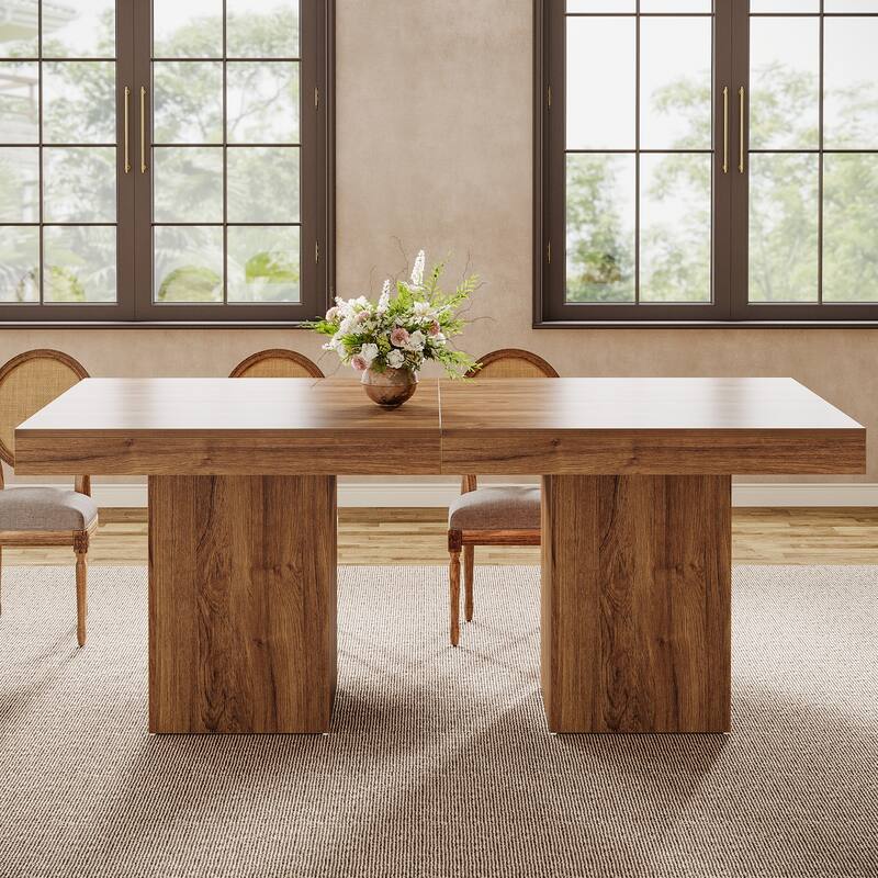 39" Farmhouse Square Pedestal Dining Table for Dining Room/ Kitchen - 39" W x 39" D x 31.5" H