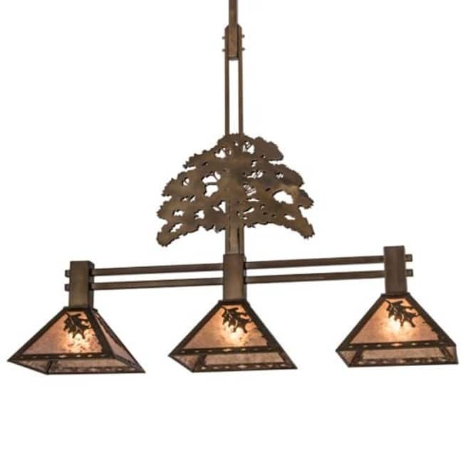 Meyda Tiffany 81117 Oak Tree Oak Leaf 3 Light 45" Wide Linear Pendant