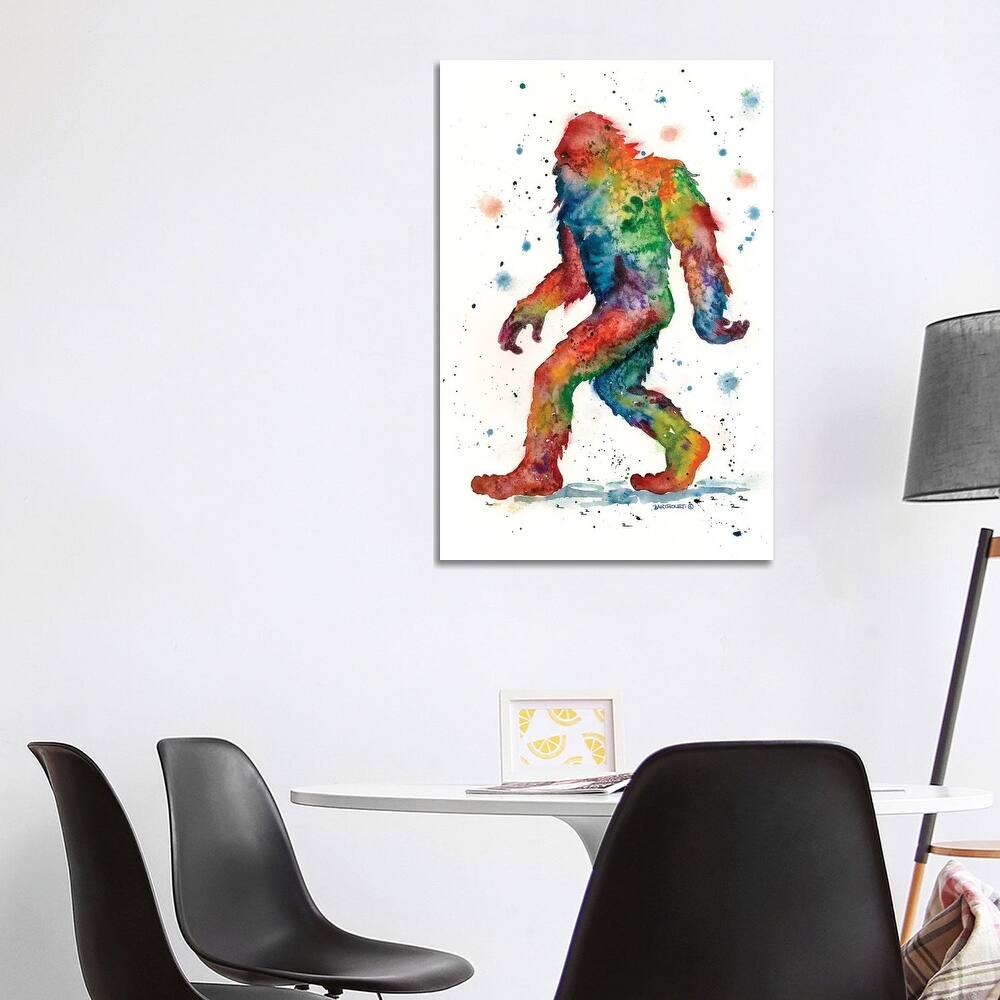 iCanvas "Rainbow Sasquatch" by Dave Bartholet Canvas Print