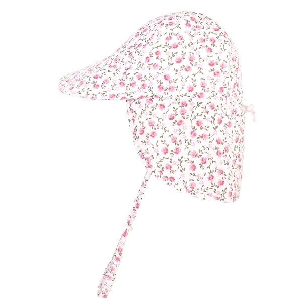 slide 1 of 1, Hudson Baby Infant Girl Sun Protection Hat, Pink Peony Pink Peony - 0-6 Months