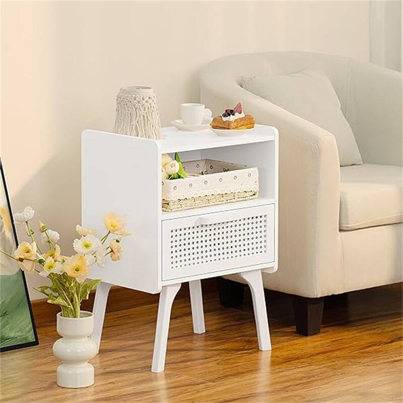 Boho Side Table with Drawer Open Shelf On Sale Bed Bath & Beyond